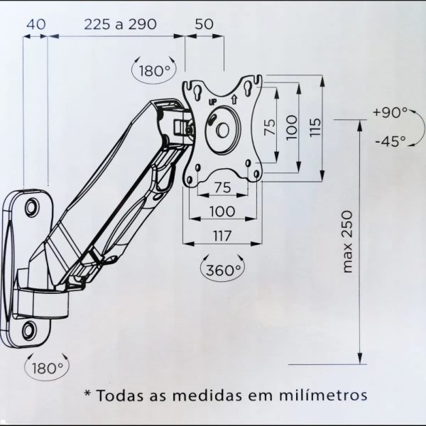 Suporte tablet-parede articulado Orion - Imagem 2